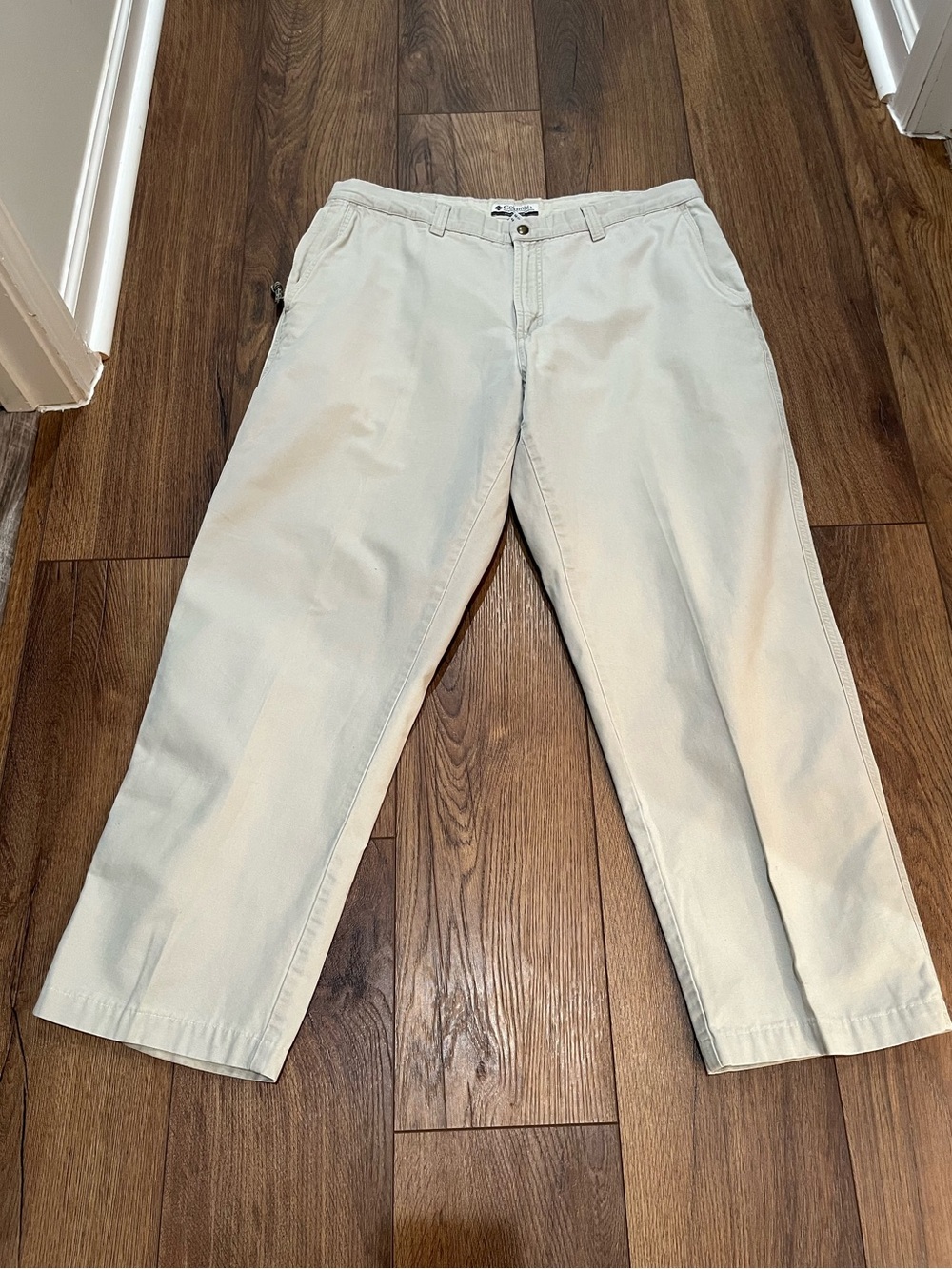 Columbia ROC Pants Mens 38x28 Khaki Beige 100% Cotton Granite Cloth AM8142